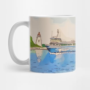 Tobermory Big Tub Lighthouse and Glass Bottom Boat - WelshDesigns Mug